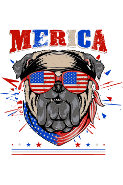 Perro gánster con bandera de americe